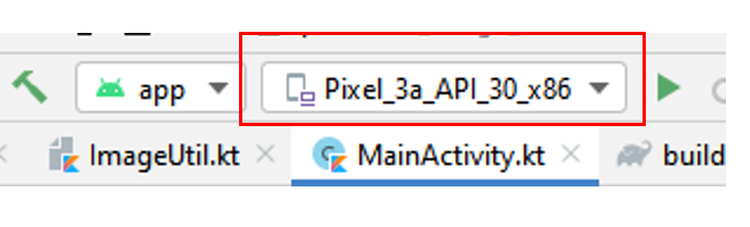 Screenshot showing connection to device in Android Studio